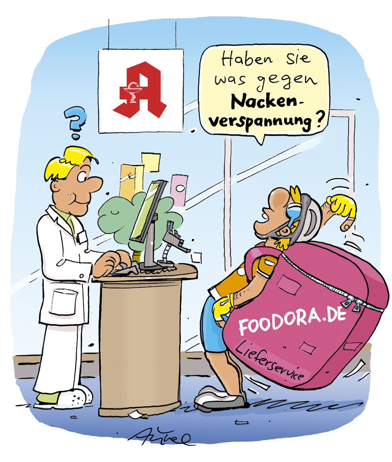 Cartoon: Kurier in Nöten 1