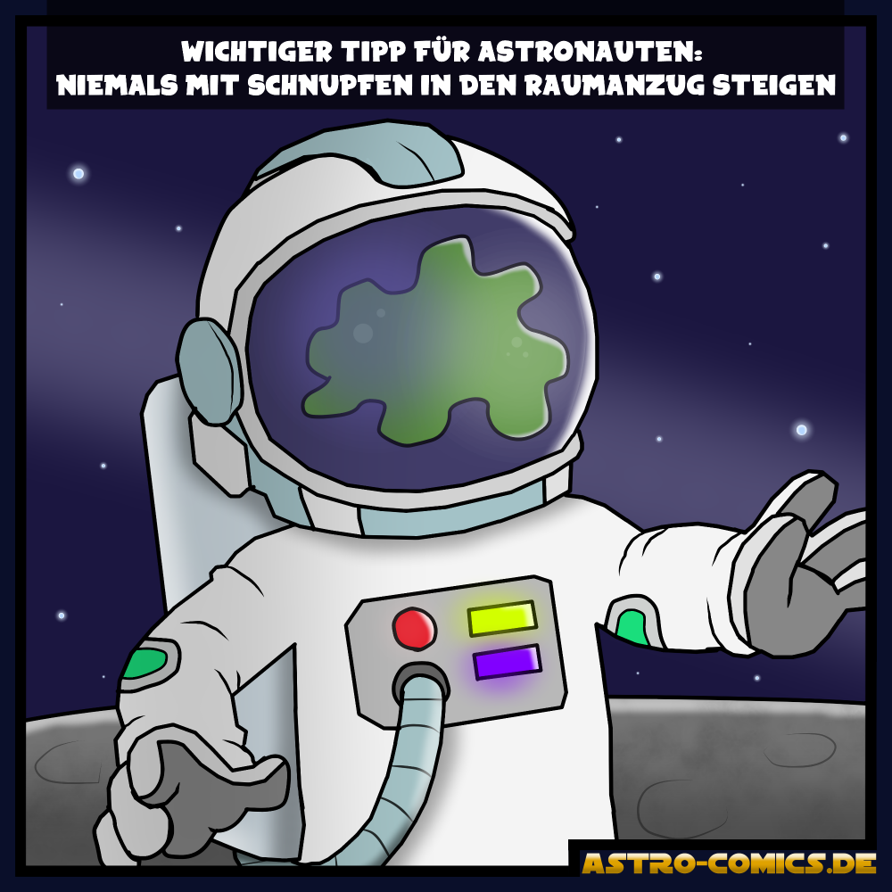 Cartoon: Astronaut mit Schnupfen 1