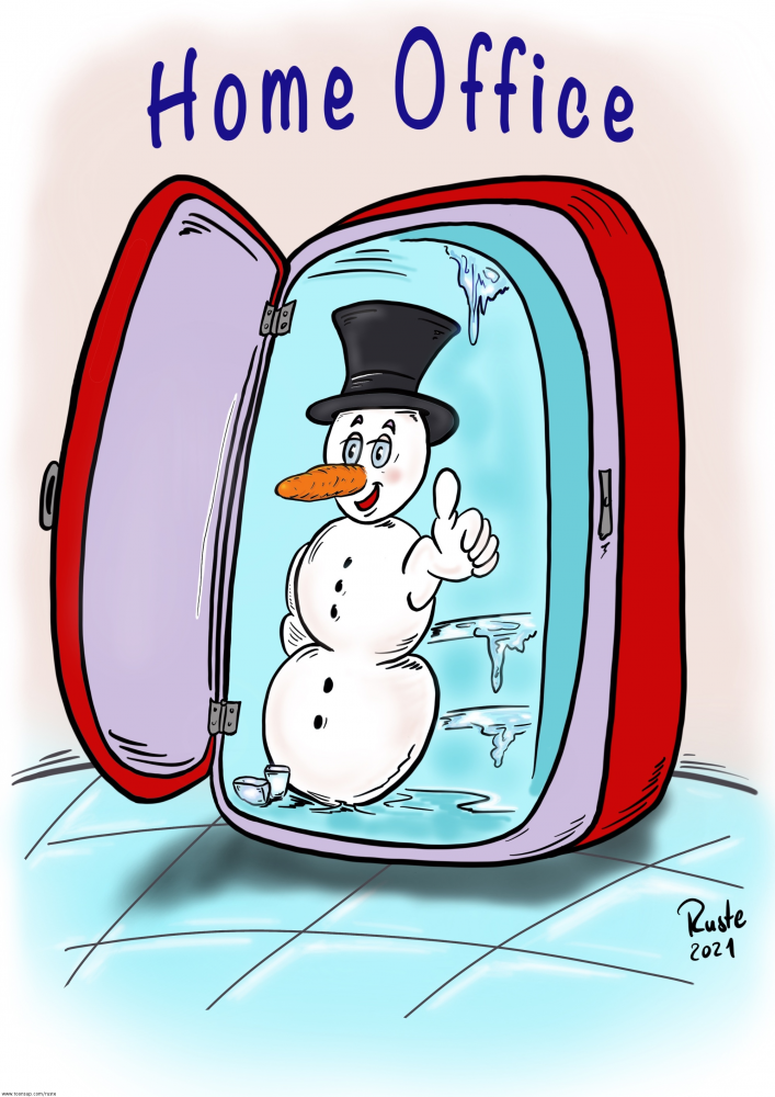 Illustration: Herr S im Homeoffice 1
