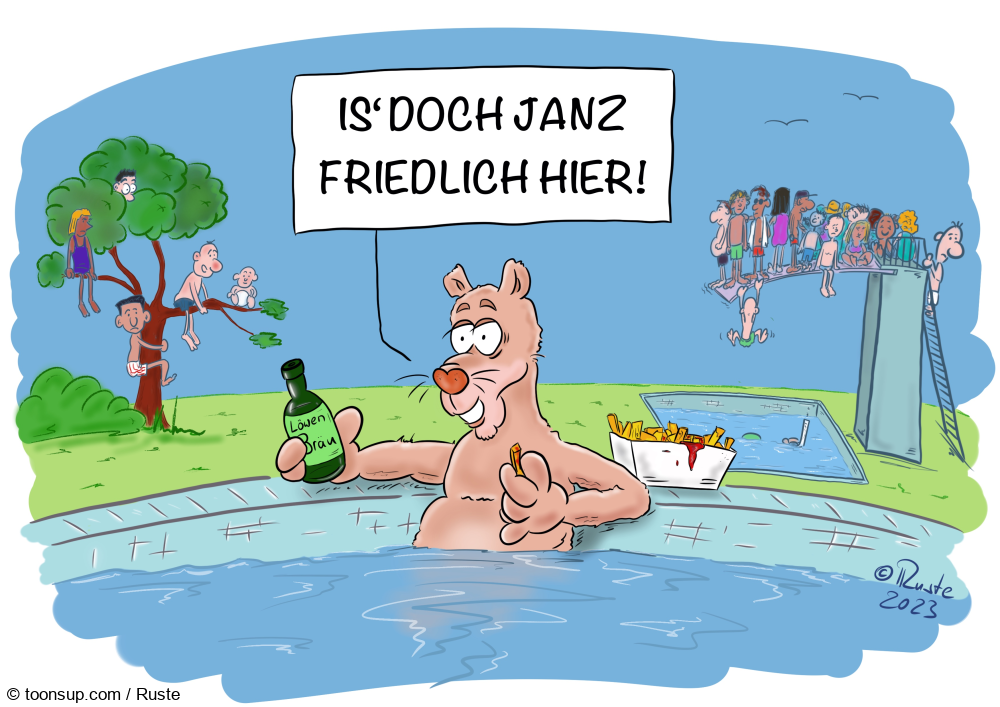 Cartoon: Neulich im Hauptstadtfreibad 1