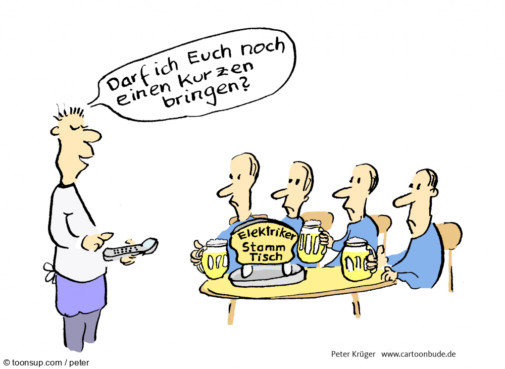 Cartoon: Elektrikerstammtisch 1