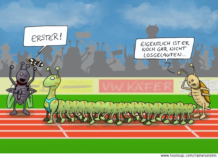 Cartoon: Tausendmeterfüßlerlauf 1
