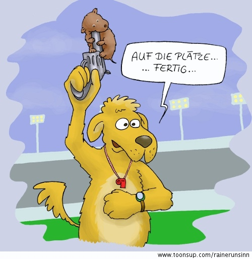 Cartoon: 100-Meter-Lauf der Lemminge 1