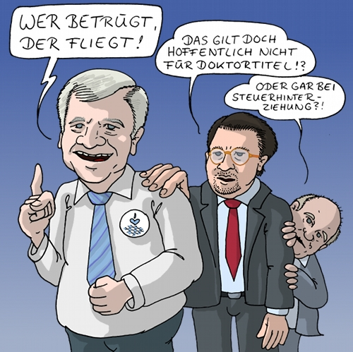Cartoon: Wer betrügt, der fliegt! 1