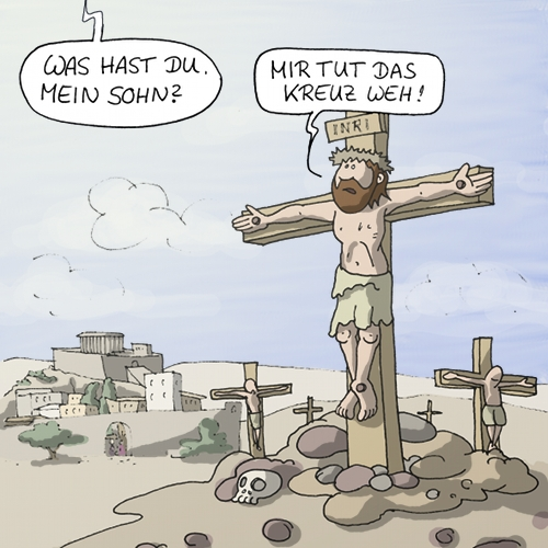 Cartoon: Vater und Sohn Geschichte 1