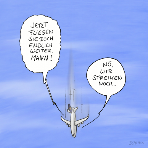 Cartoon: Streik bei der Lufthansa 1