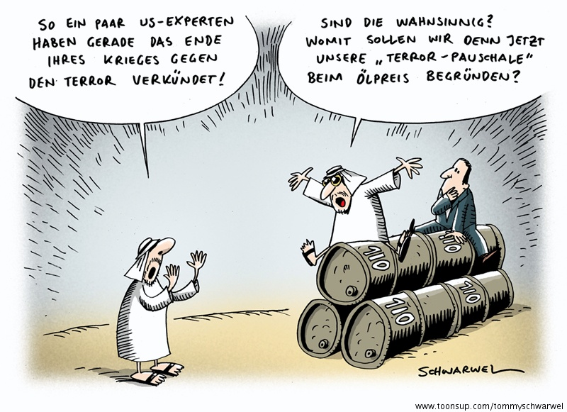 Caricature: Terror und Öl 1