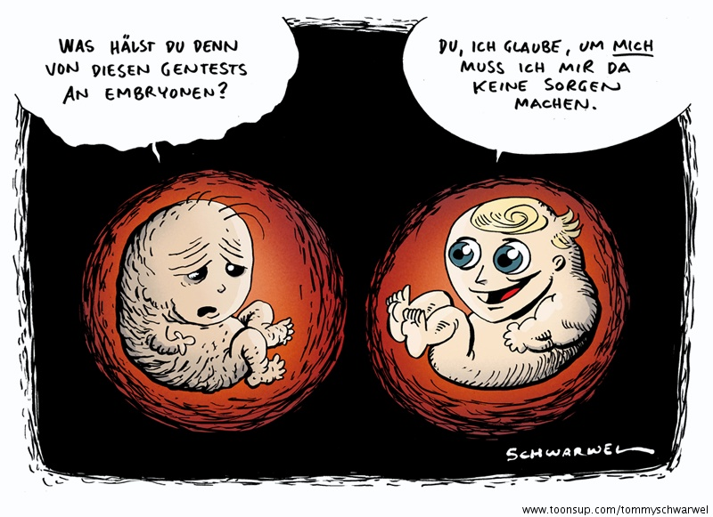 Cartoon: Bundestag erlaubt Gentests an Embryos 1