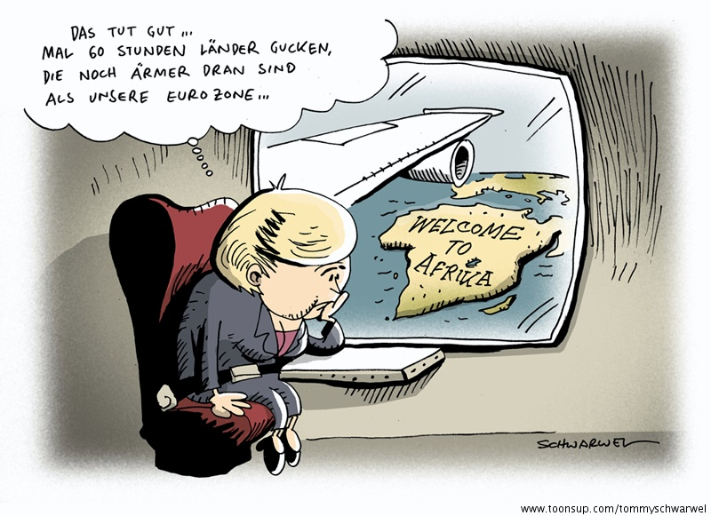 Cartoon: Angie in Afrika 1