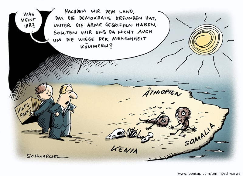 Karrikatur: Hungersnot in Somalia 1