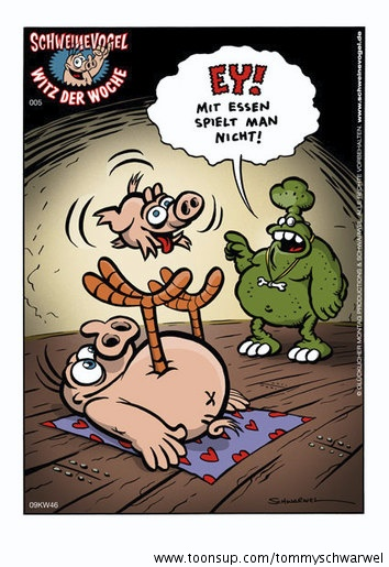 Cartoon: Schweinevogel Training 1