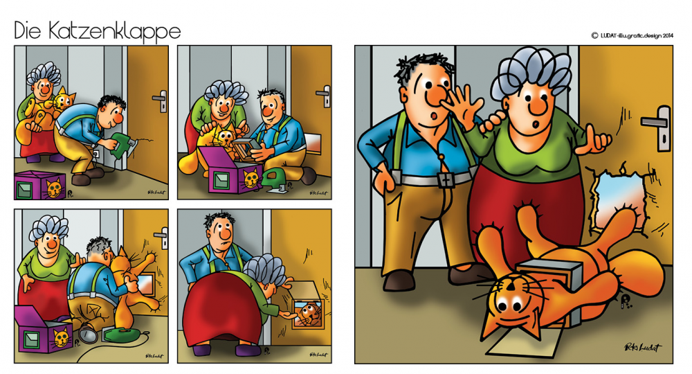 Comic: Die neue Katzenklappe 1