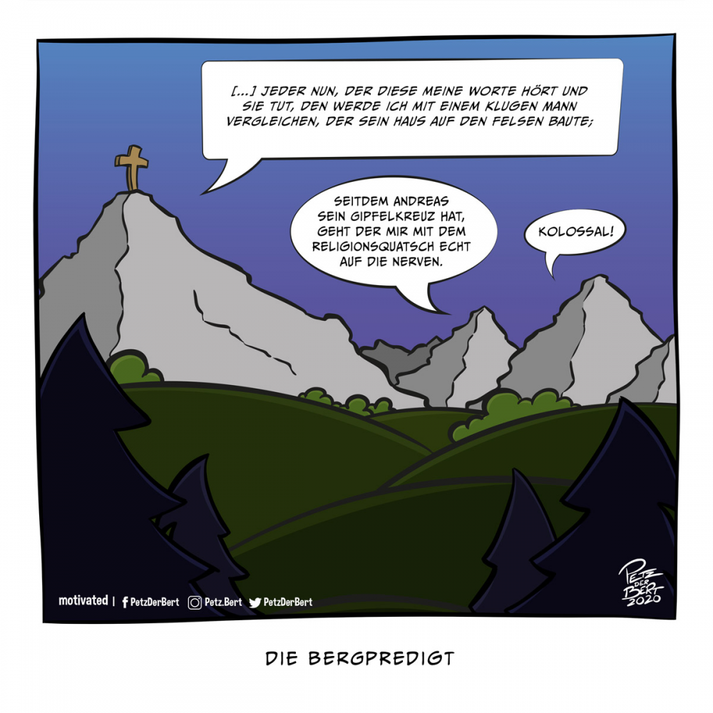 Cartoon: Bergpredigt 1