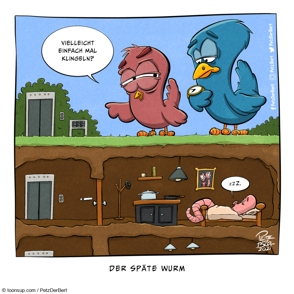 Cartoon: Der späte Wurm 1