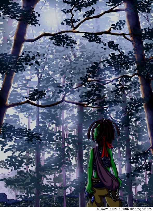 Illustration: Wald bei Nacht 1