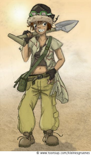 Illustration: Mädel mit Schaufel 1