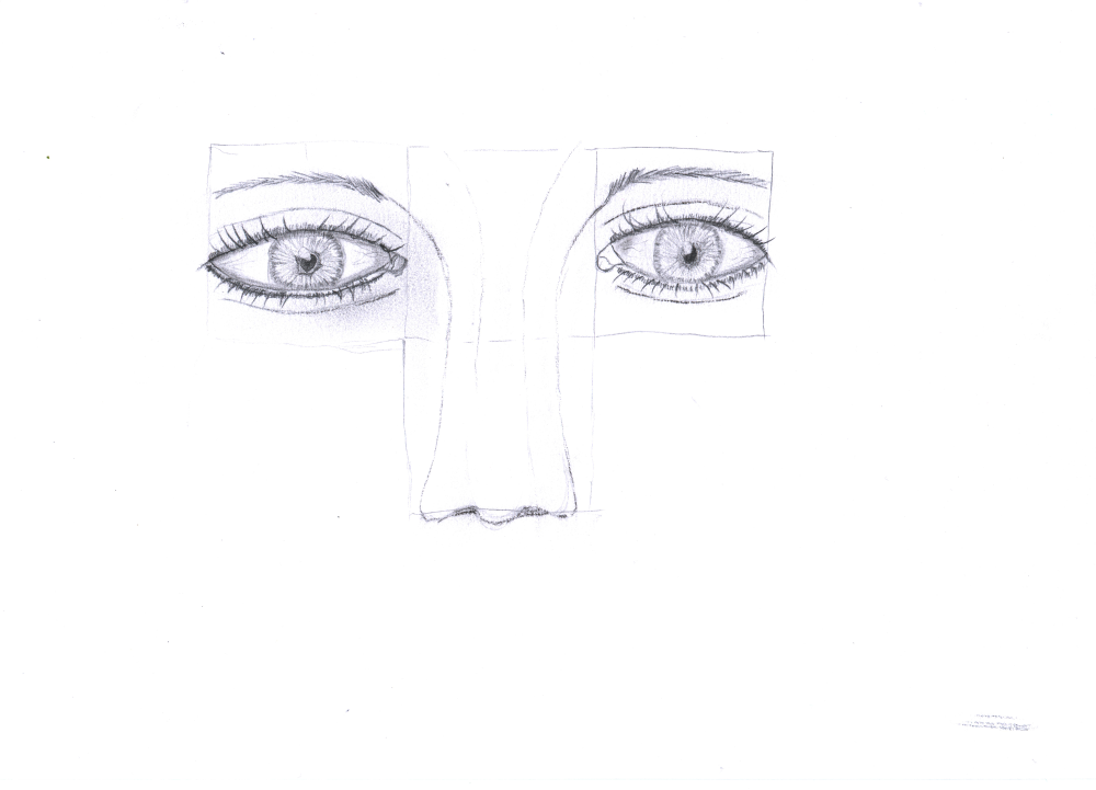 Concept Art / Character Design: Augen mit Nasenansatz 1