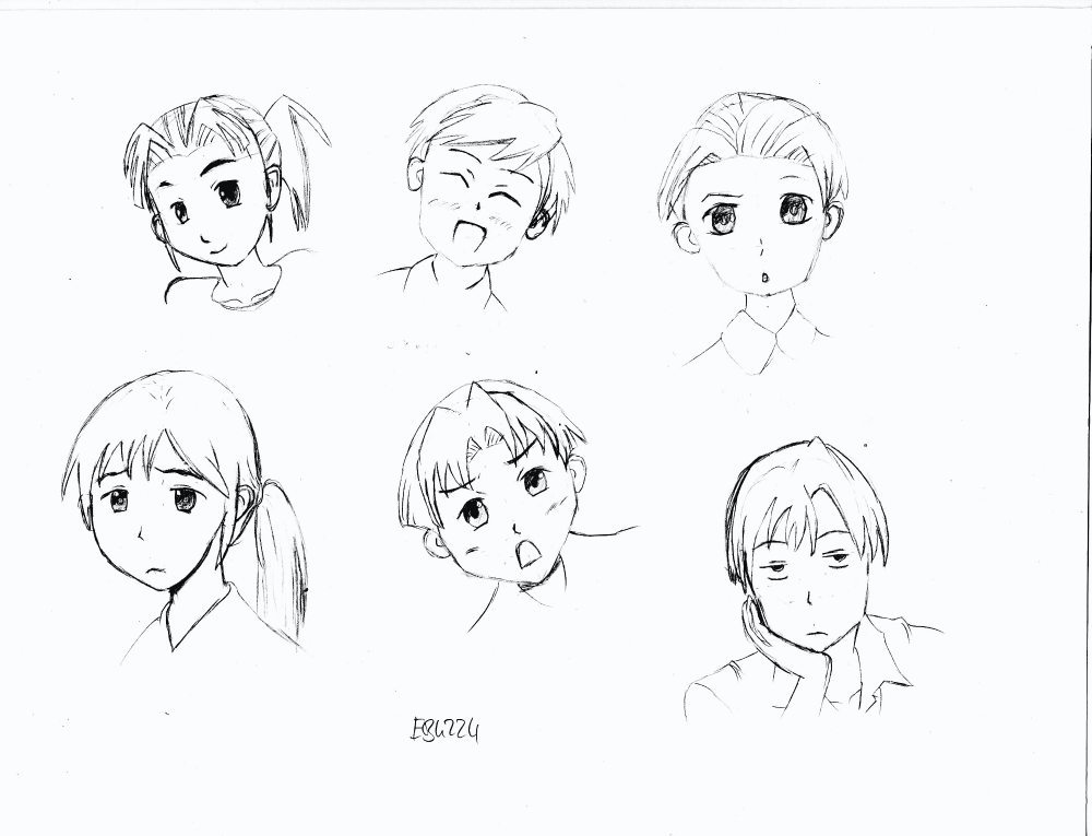 Concept Art / Character Design: Gesichtsausdrücke 1