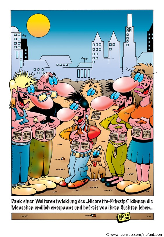 Cartoon: Cartoon von Stefan Bayer: Das Nicorette-Prinzip 1