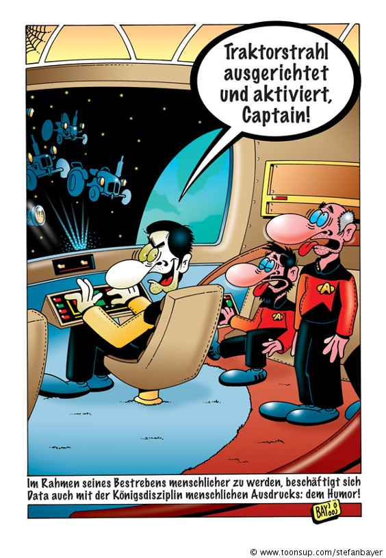 Cartoon: Cartoon von Stefan Bayer: Commander Data versucht es mit Humor! 1