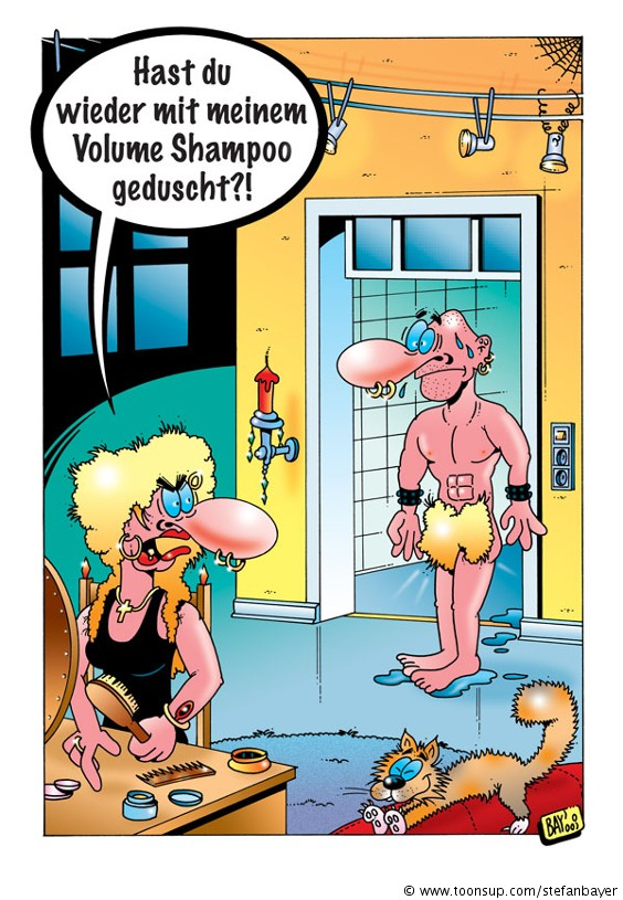 Cartoon: Cartoon von Stefan Bayer: Volume Shampoo 1