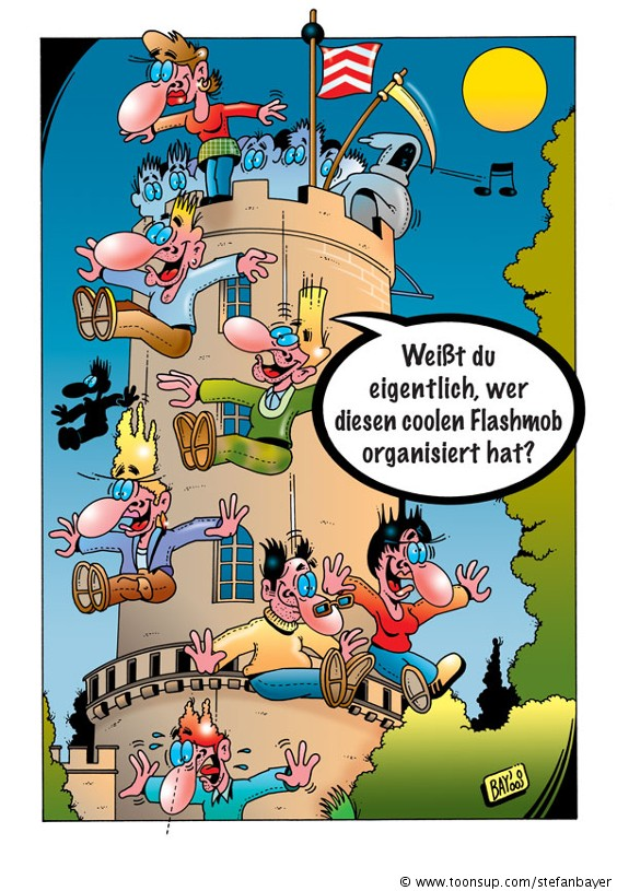 Cartoon: Cartoon von Stefan Bayer: Flashmob 1