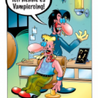 Cartoon von Stefan Bayer: Piercing mit Biss!
