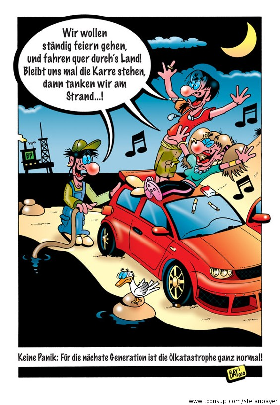 Cartoon: Cartoon von Stefan Bayer: BP (Beach Party) 1