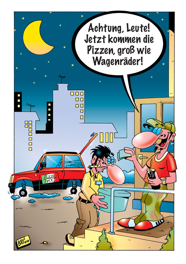 Cartoon: Cartoon von Stefan Bayer: Pizzataxi 1