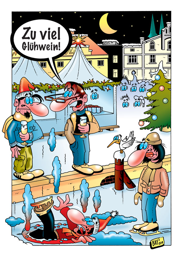 Cartoon: Cartoon von Stefan Bayer: Zuviel Glühwein! 1