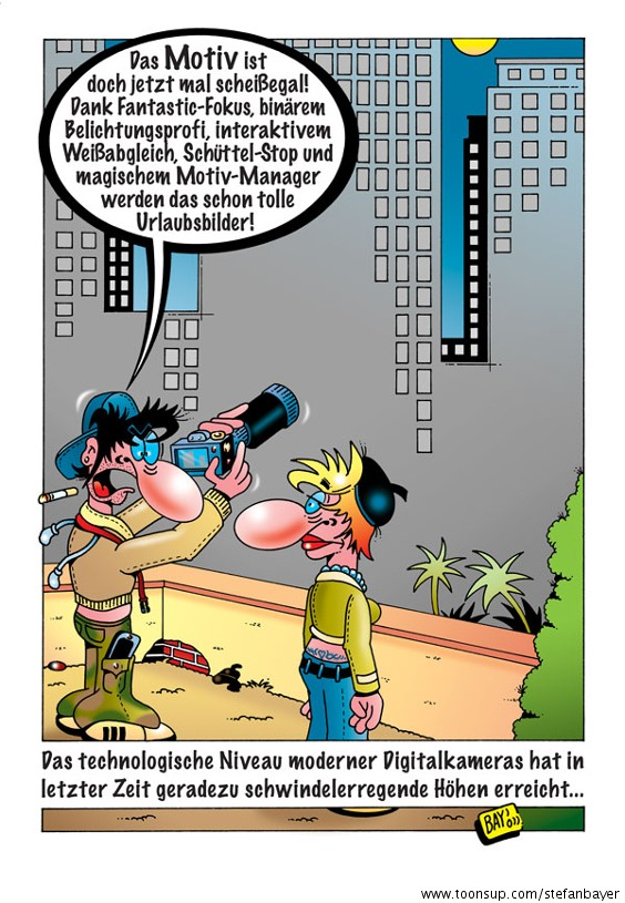 Cartoon: Cartoon von Stefan Bayer: Die moderne Digitalkamera 1