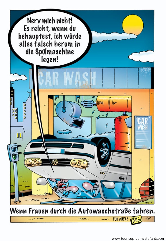 Cartoon: Cartoon von Stefan Bayer: Durch die Autowaschstraße 1