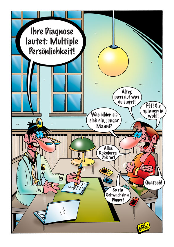 Cartoon: Cartoon von Stefan Bayer: Multiple Persönlichkeit 1