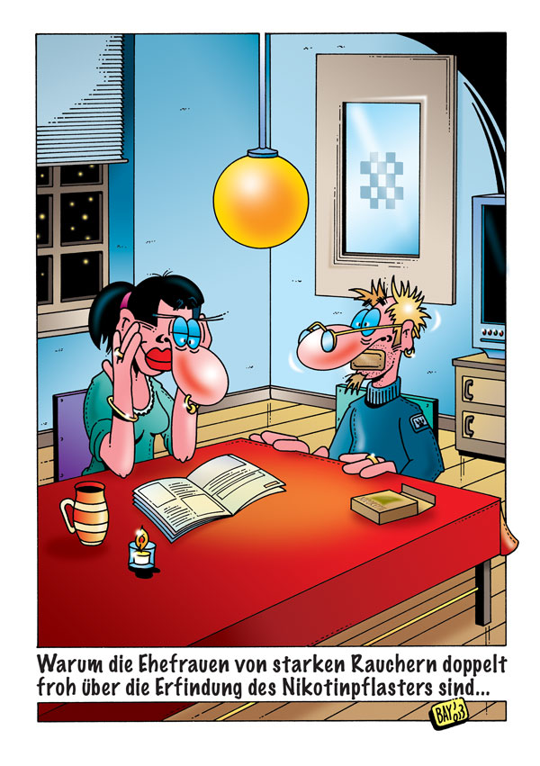 Cartoon: Cartoon von Stefan Bayer: Nikotinpflaster 1