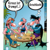 Cartoon von Stefan Bayer: Skatrunde