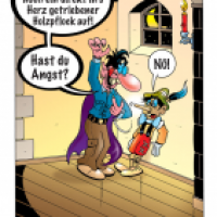 Cartoon von Stefan Bayer: Holzpflock