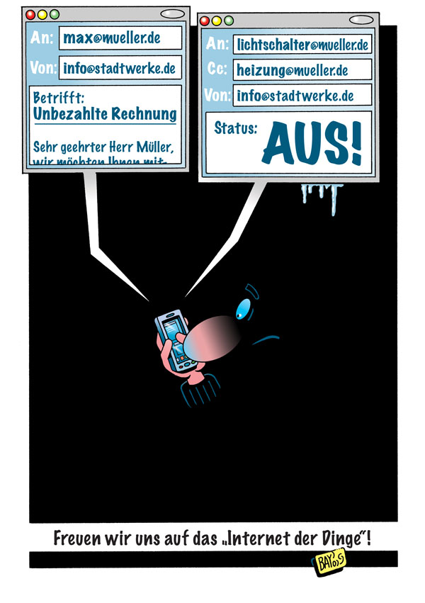 Cartoon: Cartoon von Stefan Bayer: Internet der Dinge 1