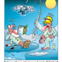 Cartoon von Stefan Bayer: Quadrocopter