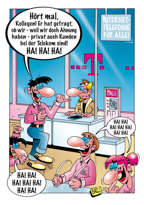 Cartoon: Cartoon von Stefan Bayer: Im Telekomshop 1