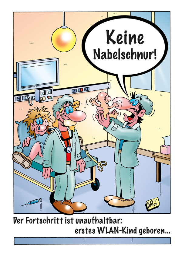 Cartoon: Cartoon von Stefan Bayer: Im Kreißsaal 1