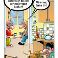 Cartoon von Stefan Bayer: Vegan!