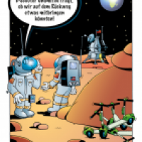 Cartoon von Stefan Bayer: Endlich auf dem Mars!