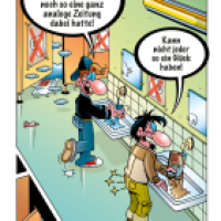 Cartoon von Stefan Bayer: Toilettenpapier
