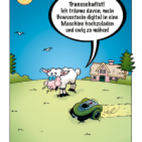 Cartoon von Stefan Bayer: Auf der Weide