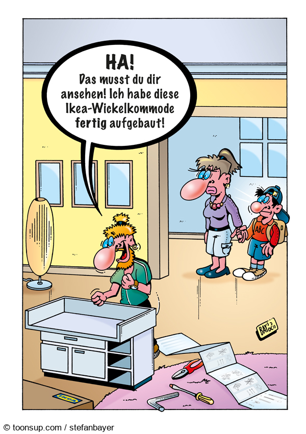 Cartoon: Cartoon von Stefan Bayer: Wickelkommode 1