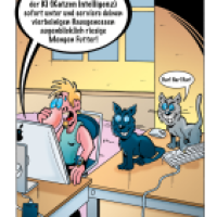 Cartoon von Stefan Bayer: Catbot GPT