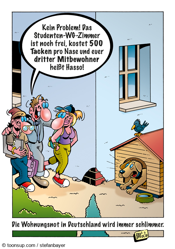 Cartoon: Cartoon von Stefan Bayer: Wohnungsnot in Deutschland 1