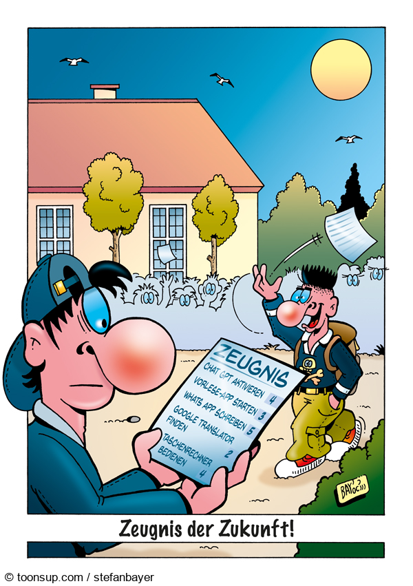 Cartoon: Cartoon von Stefan Bayer: Zeugnis 1