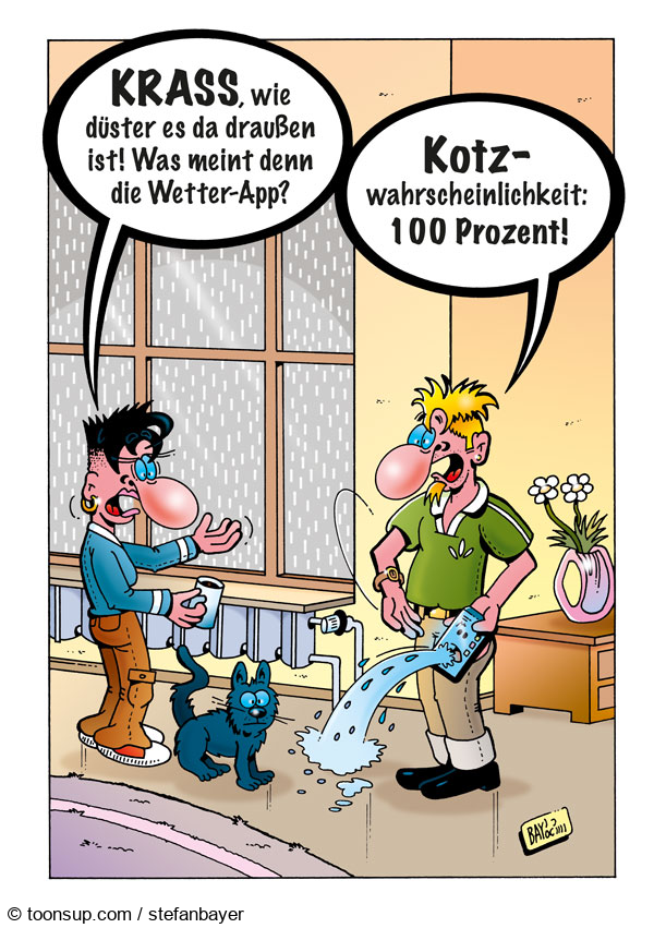 Cartoon: Cartoon von Stefan Bayer: Wetter-App 1
