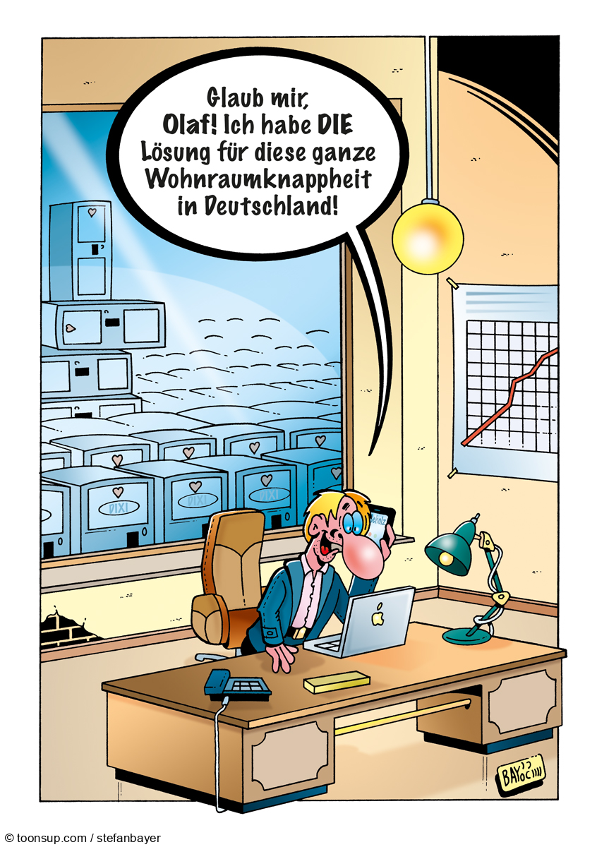 Cartoon: Cartoon von Stefan Bayer: Wohnraumknappheit 1